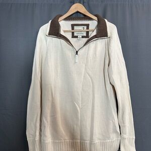 Duck Head Cream and Brown Knit Sweater